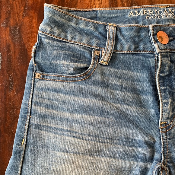 American Eagle Jeans Womens Size 0 Short Blue Super Stretch Jegging AEO Denim - Picture 3 of 8